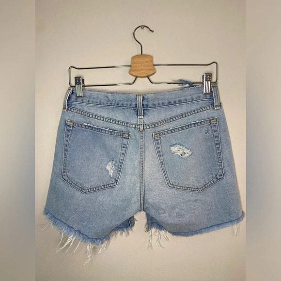 Rag & Bone Distressed Denim Boyfriend Shorts - Picture 5 of 10